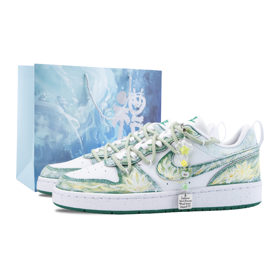 Nike Nike Court Borough Midsummer Appointment Support Low top Kids' Skateboarding Shoes Yellow Green Unisex