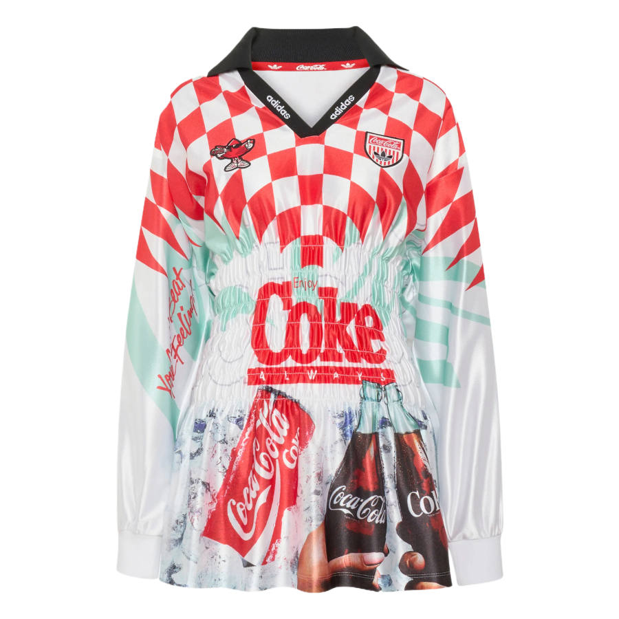 Adidas Originals X Coca Cola T Shirts Women's White/Red/Mint Green/Red Brown V Neck Nipped In Waist