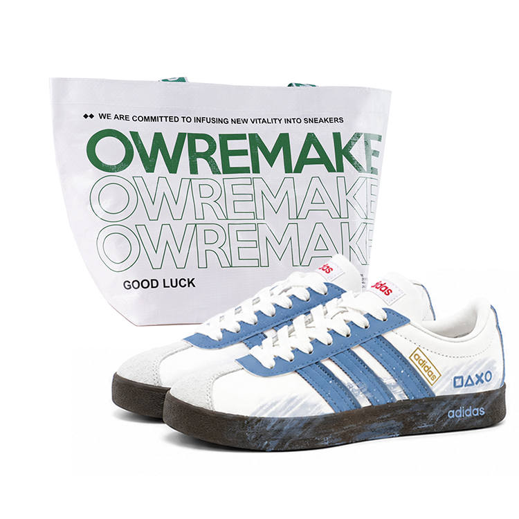 Adidas Adidas VL COURT 2.0 Skateboard Shoes Unisex Low Top Blue/White