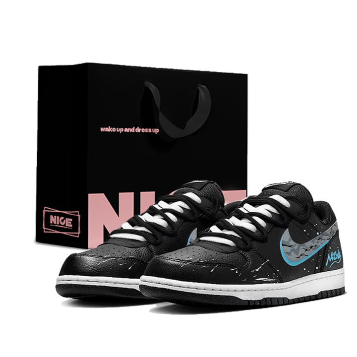 Nike Nike Big Dark Night Aurora Low top Skateboard Shoes Men's Black