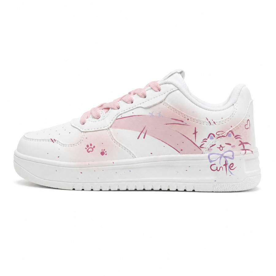 ANTA Easy Skateboard Shoes Women's Low Top White & Pink Purple