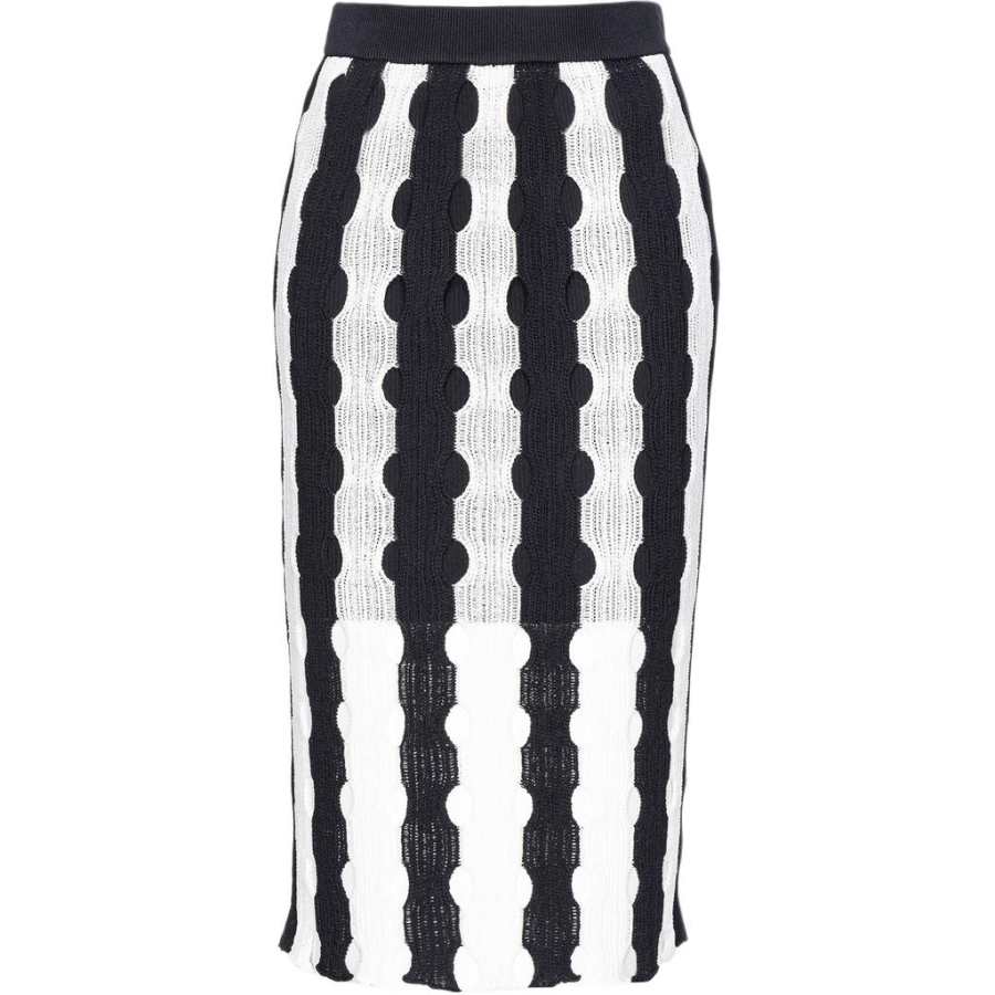 PINKO Openwork Knitted Striped Skirt