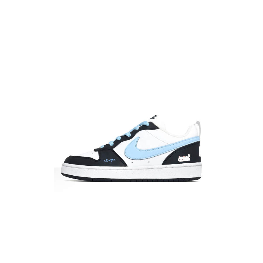 Nike Nike Court Borough Cat's Sweetheart Kids' Skateboarding Shoes Blue Black Teenagers