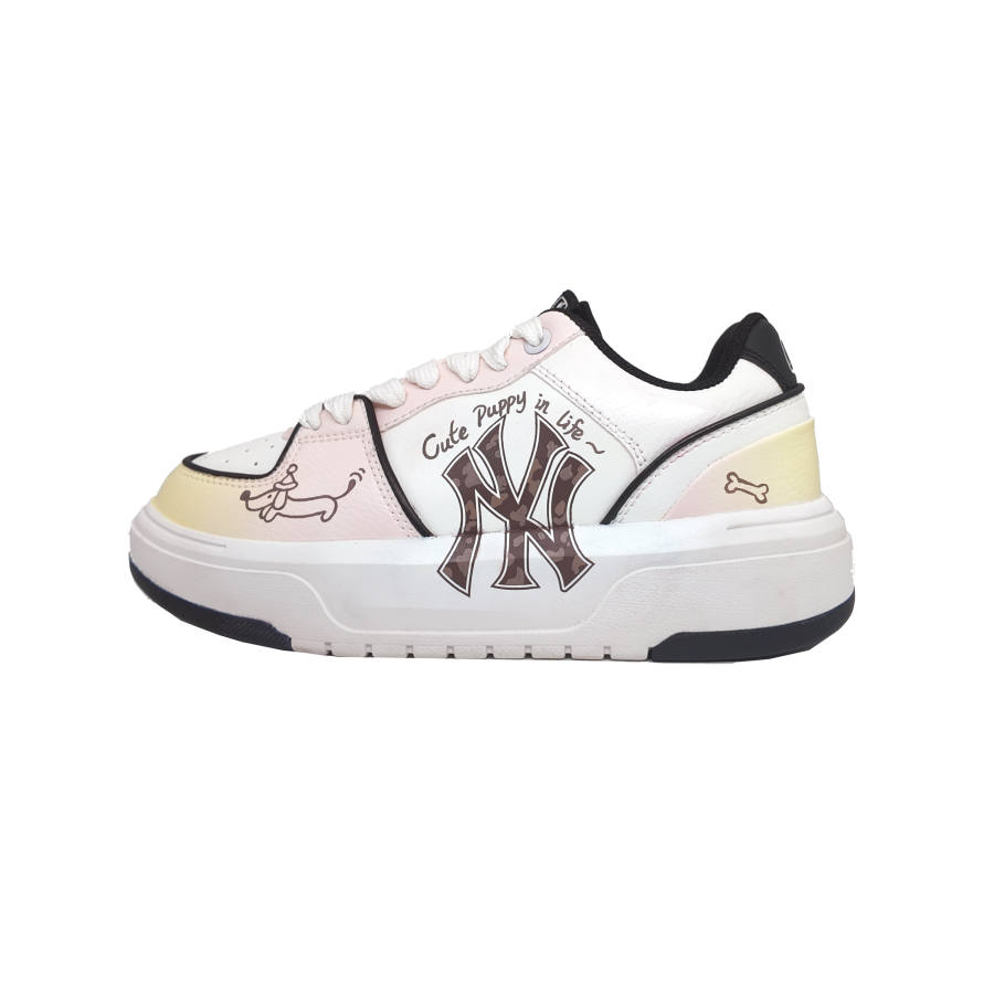 MLB Chunky Liner Skateboard Shoes Unisex Low Top White Yellow Pink Multicolor