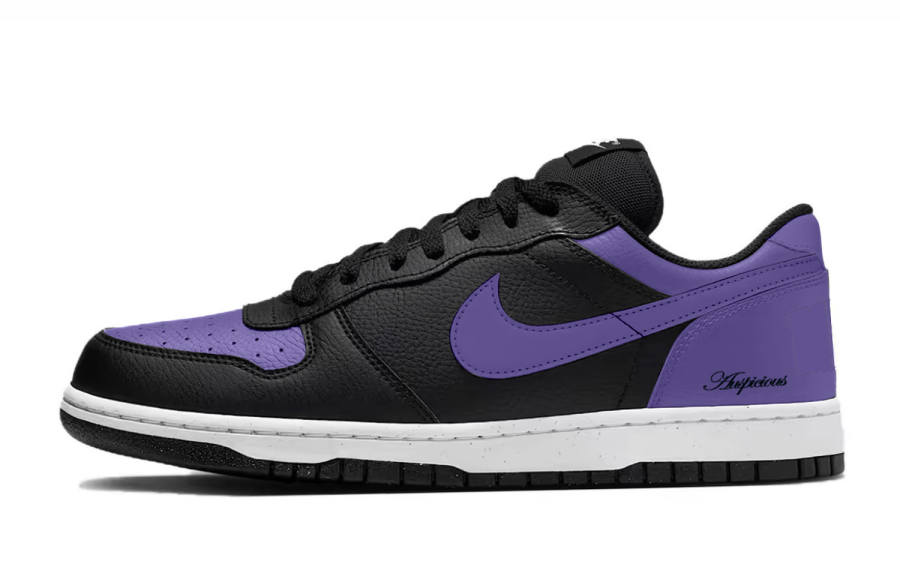 Nike Nike Big Synthetic Leather, Leather Purple Abrasion Resistant Abrasion Resistant Low top Skateboard Shoes Men's Black