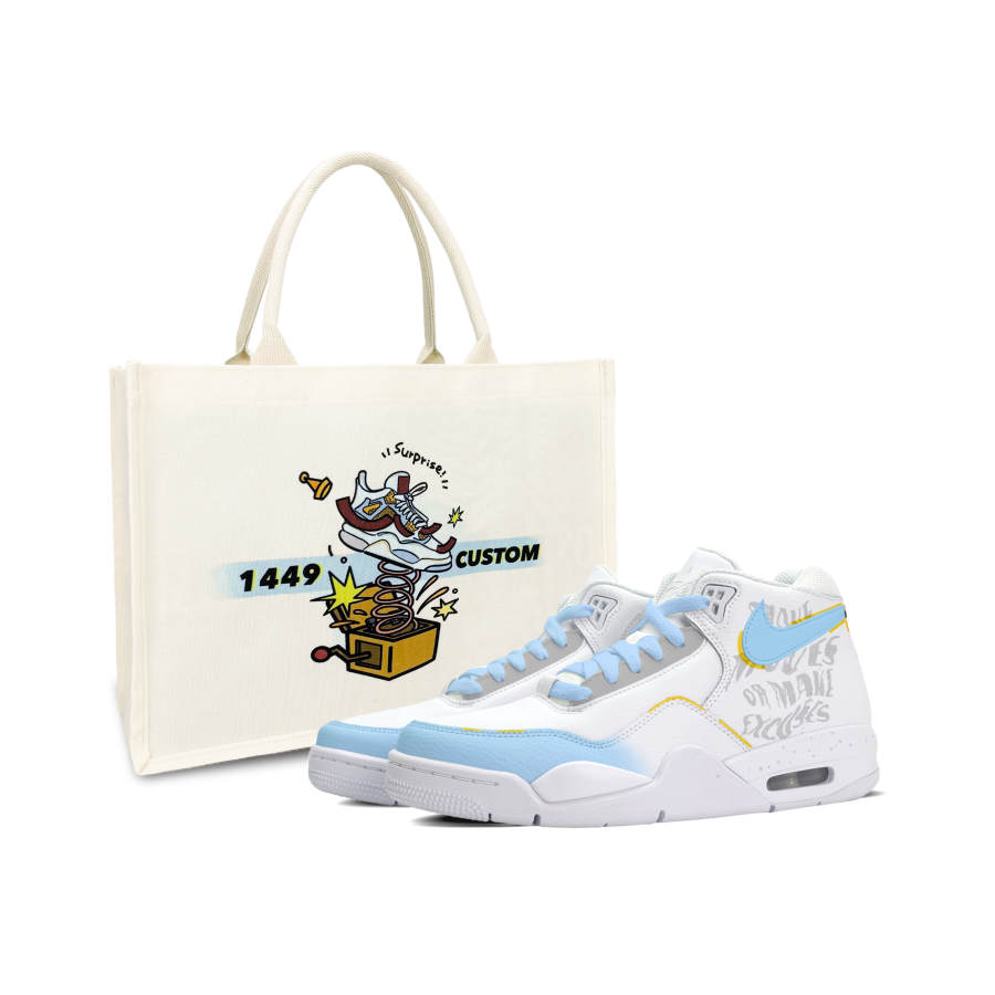 Nike Nike Flight Legacy Synthetic Leather Basketball Shoes Unisex White Blue