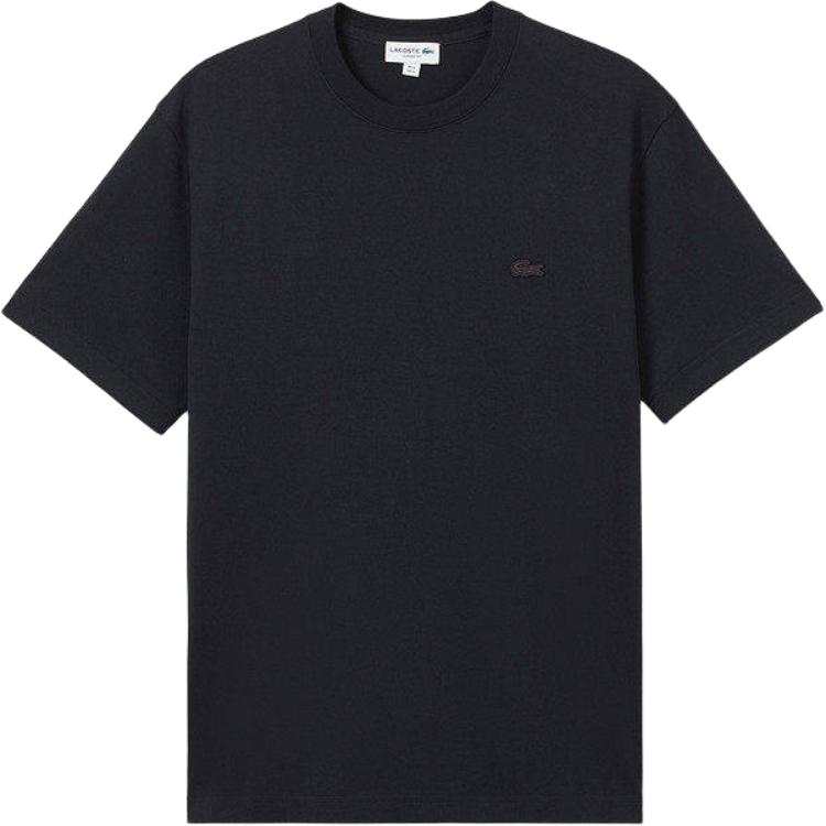 LACOSTE T Shirts Men's 350/Dark Blue Black Crew Neck Moderate Straight Fit