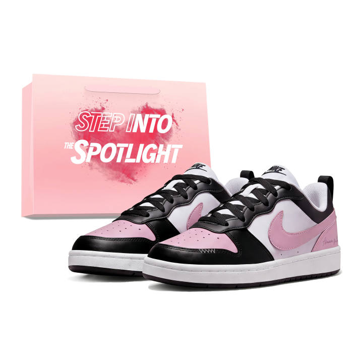 Nike Nike Court Borough Cherry Blossom Dark Chocolate Leather Slip Resistant, Abrasion Resistant, Breathable Low top