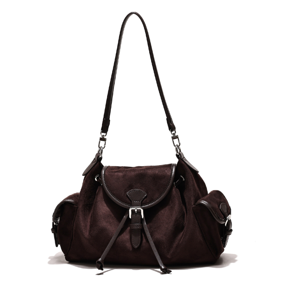 PAYOT Synthetic Leather Shoulder Bag Regular Women's Coffee/Caramel/Black