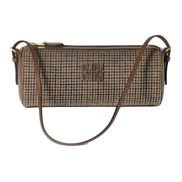 MIU MIU Fabric Pen Holder Bag, Shoulder Bag Women's Dark Brown