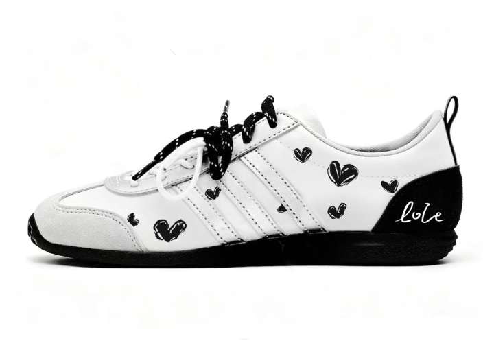 Adidas Adidas VS JOG 2.0 Lightweight Breathable Height Increasing Low top German Army Trainers Unisex Black White