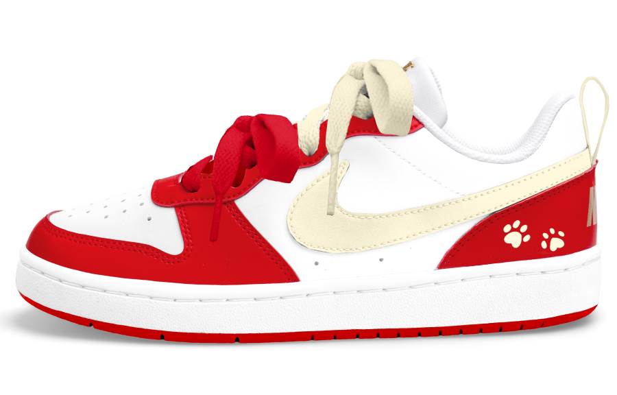 Nike Nike Court Borough Low top Skateboard Shoes Unisex White Red