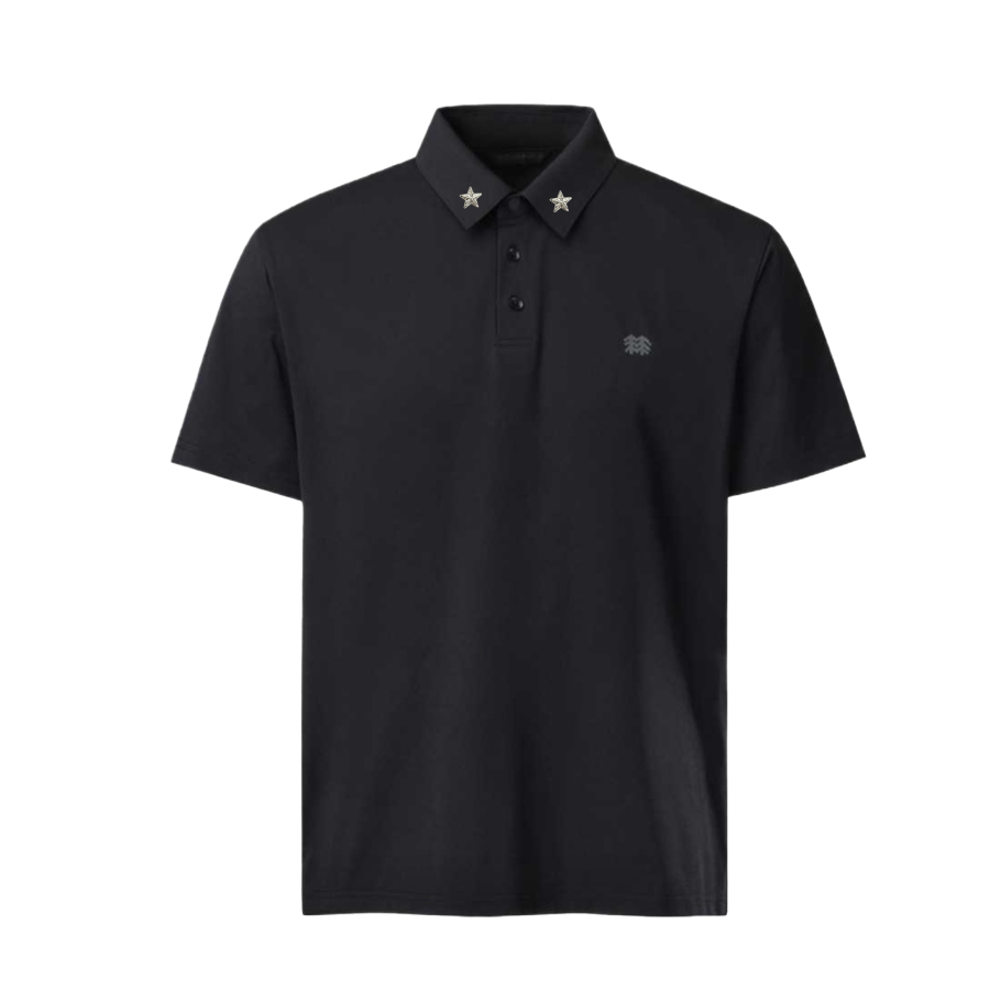 KOLON SPORT Polo Shirts Unisex Black Polo Collar Moderate Other