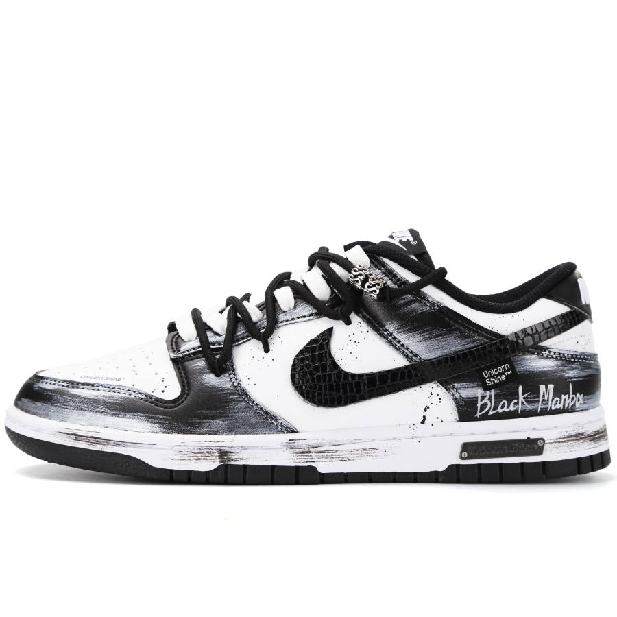 Nike Nike Dunk Moon Shadow Mamba Abrasion Resistant Abrasion Resistant Low top Skateboard Shoes Unisex Black Silver