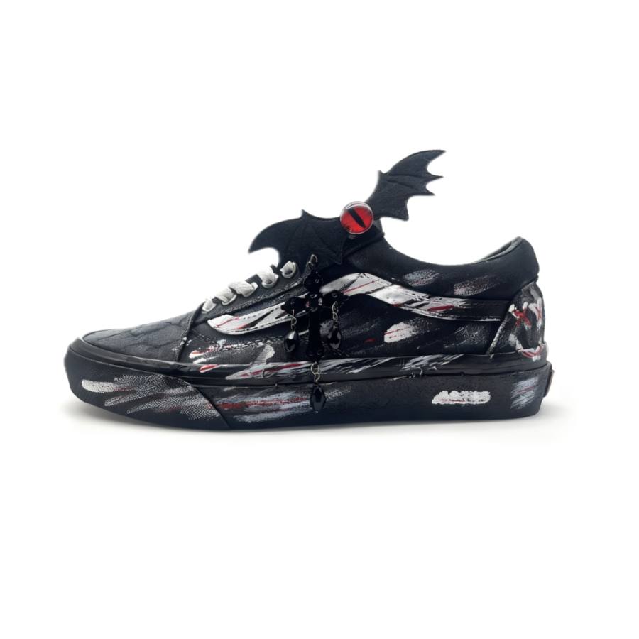 Vans Old Skool Cross Demon Low top Skateboard Shoes Unisex Black White