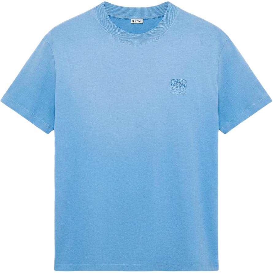 LOEWE T Shirts Men's Blue Crew Neck Thin Straight Fit