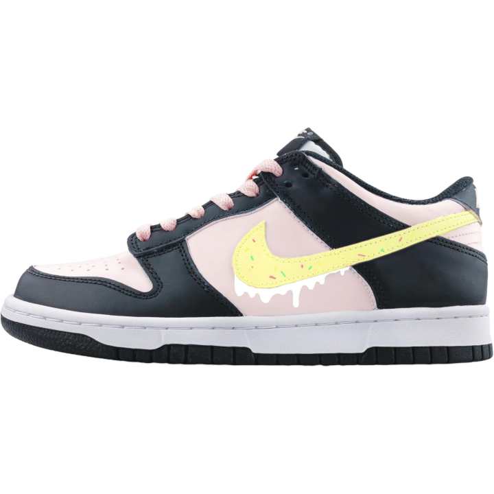 Nike Nike Dunk Strawberry Milkshake Leather Cushioning Low top Kids' Skateboarding Shoes Pink Unisex