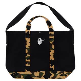 A BATHING APE Embroidery One Shoulder Handbag Men's Black