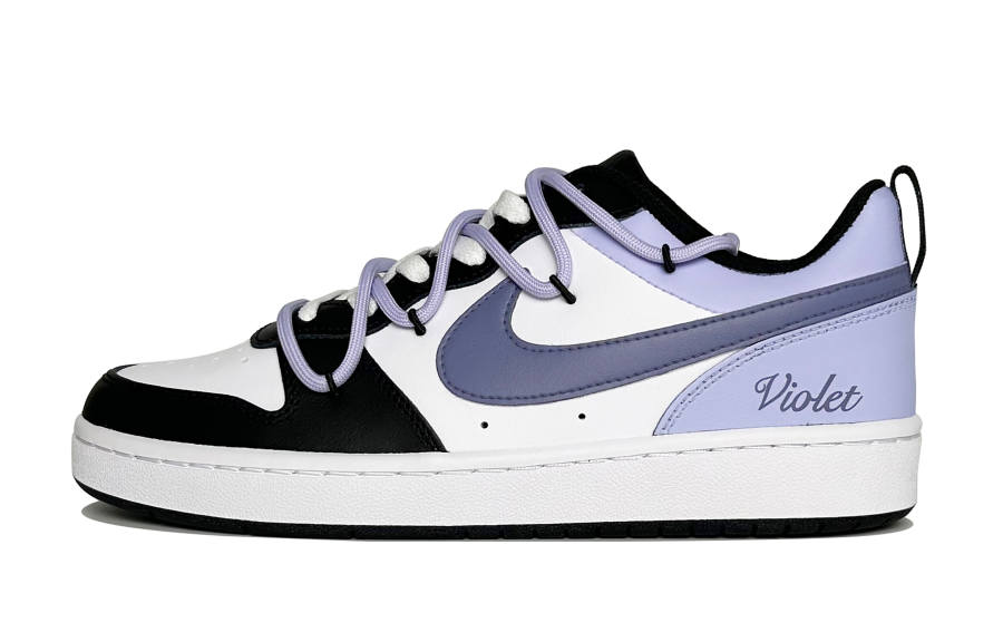 Nike Nike Court Borough Violet Wear resistant And Lightweight Low top Skateboard Shoes Women's Black Purple