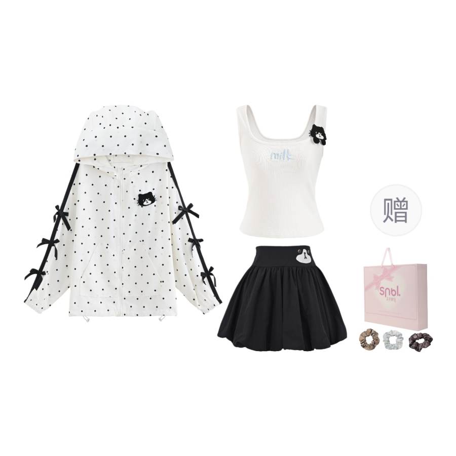 SNBL Two Piece Skirt Sets Women's Camisole Moderate Short Skirt