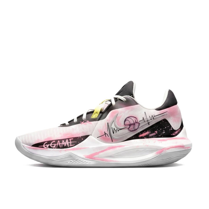 Nike Nike Precision 6 Heartbeat Gaming Cushioning Slip Resistant Low top Performance Basketball Shoes Men's Black Pink
