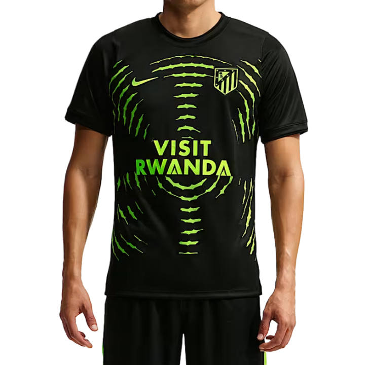 Nike Nike Atletico Madrid Soccer Jerseys Men's Black/Neon Green/Neon Green Crew Neck Moderate