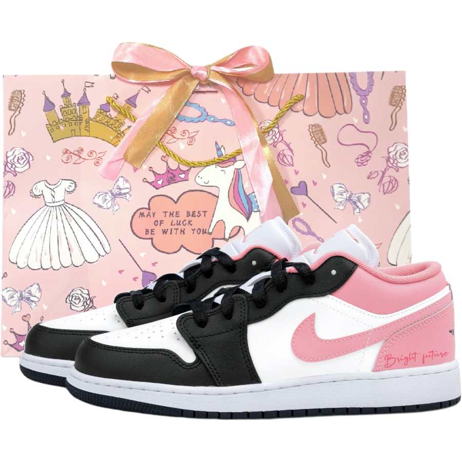 Jordan Jordan Air Jordan 1 Low top Children's Basketball Shoes White Pink Unisex