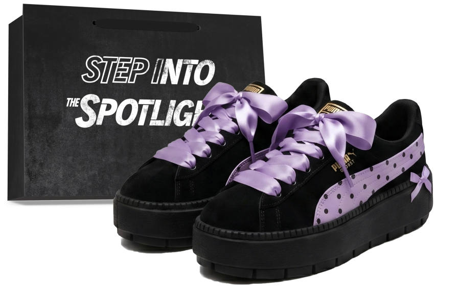 PUMA Platform Trace Skateboard Shoes Women's Low Top Black/Purple