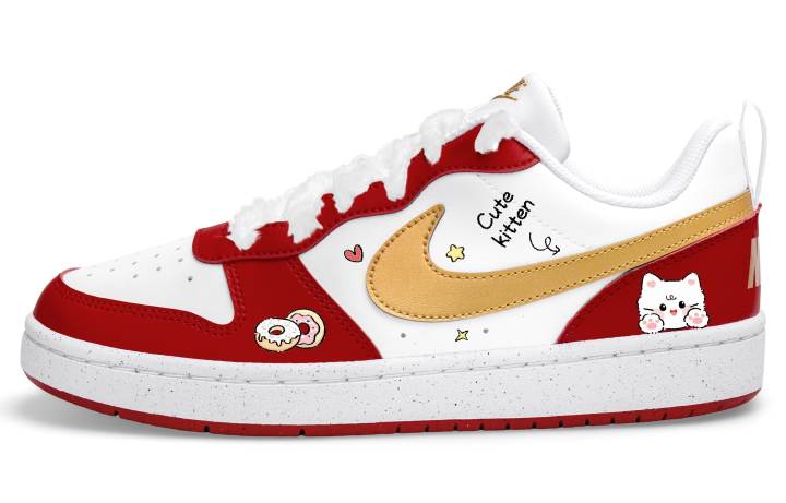 Nike Nike Court Borough 2 Low top Skateboard Shoes Women's White Red