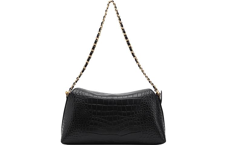 URBAN REVIVO Cow Leather Shoulder Bag Women's Black
