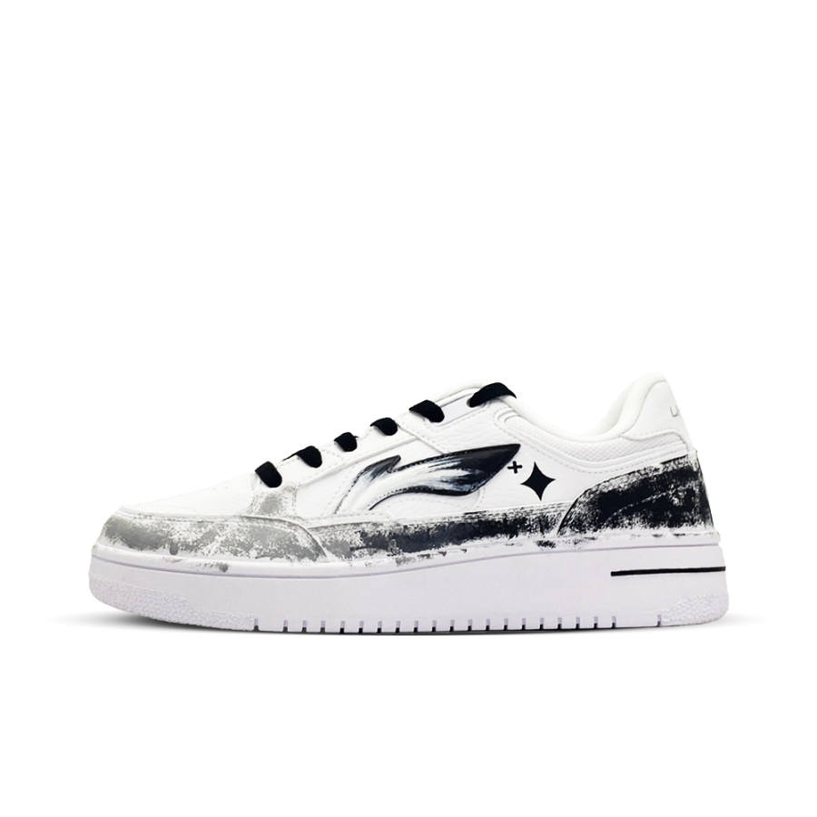 Li-Ning Li Ning Tianji Abrasion Resistant Lightweight Low top Skateboard Shoes Men's Black White Gray