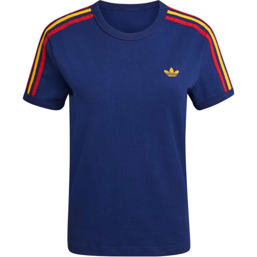 Adidas Originals 3 Stripes T Shirts Women's Dark Blue Crew Neck