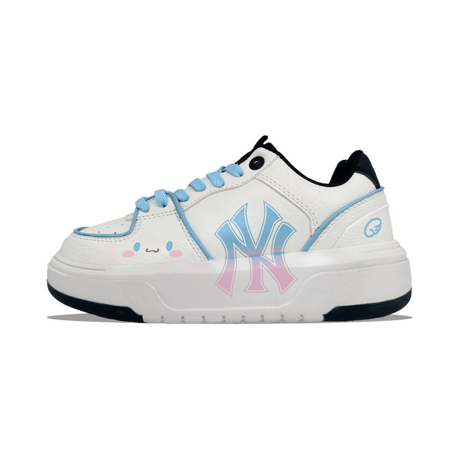 MLB Chunky Liner Skateboard Shoes Unisex Low Top White Black Blue Pink Color Block