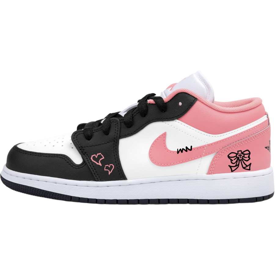 Jordan Jordan Air Jordan 1 Low top Children's Basketball Shoes White Pink Teenagers