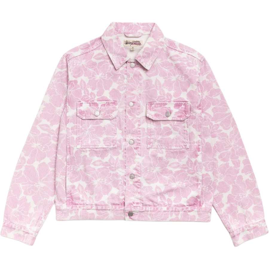 Stussy SS26 Denim Jackets Unisex Pink Lapel Moderate Other