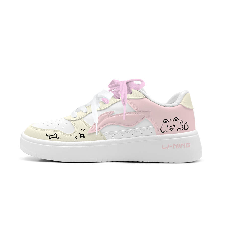 Li-Ning Li Ning Low top Skateboard Shoes Women's Pink White Yellow