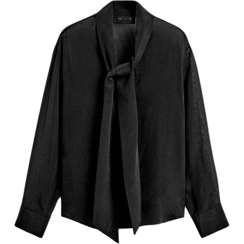 ZARA ZARA Shirts Men's Black Lapel Moderate