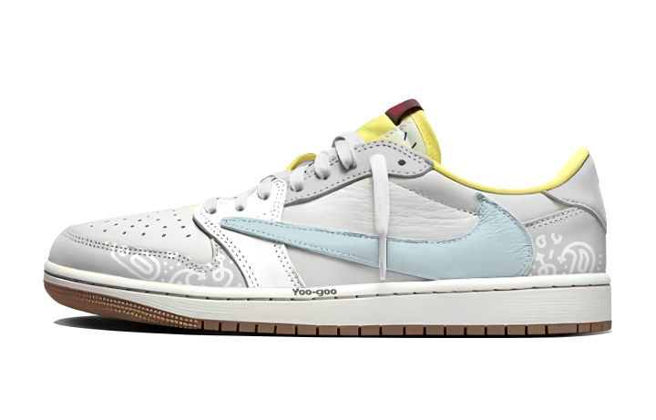 Jordan Jordan x Travis Scott Air Jordan 1 Maris Sal Cashews Comfortable Cushioning Slip Resistant Breathable Lightweight