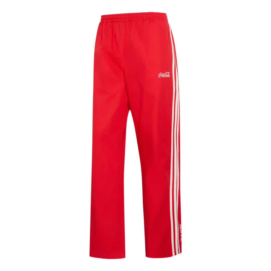 Adidas Originals X Coca Cola Firebird Knitted Sweatpants Men's Bright Red Moderate Straight Fit Pants