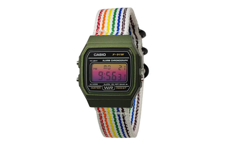 CASIO CASIO Custom Collection Quartz Movement Nylon Strap Watch Men's Watches Black Dial