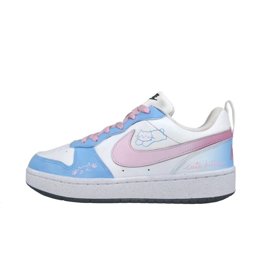 Nike Nike Court Borough Skateboard Shoes Unisex Low Top Blue White Pink Multicolor