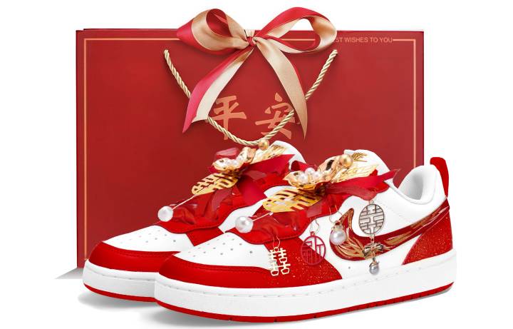 Nike Nike Court Borough 2 Low top Skateboard Shoes Unisex White Red