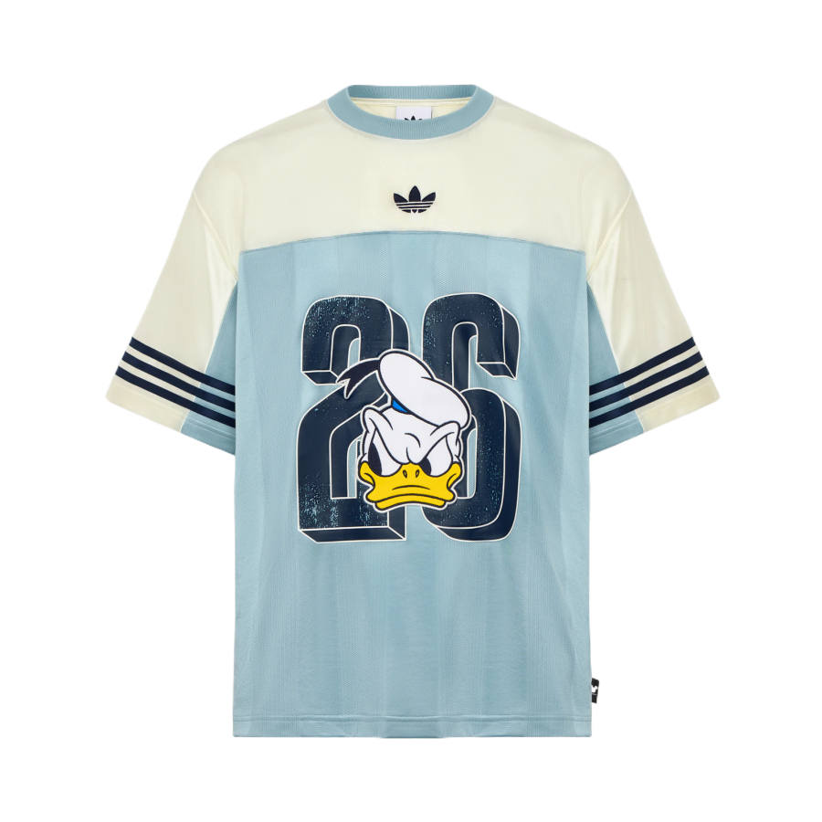 Adidas Originals X Disney T Shirts Unisex Ivory White/Gray Crew Neck