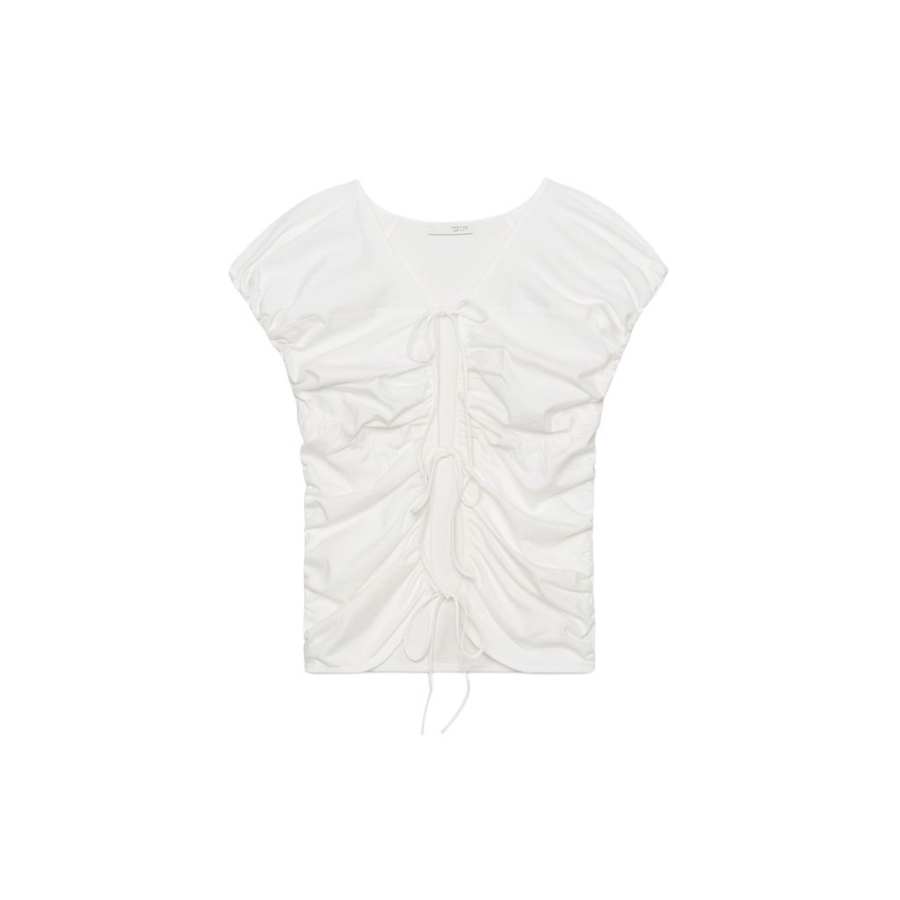 ZARA T Shirts Women's White V Neck