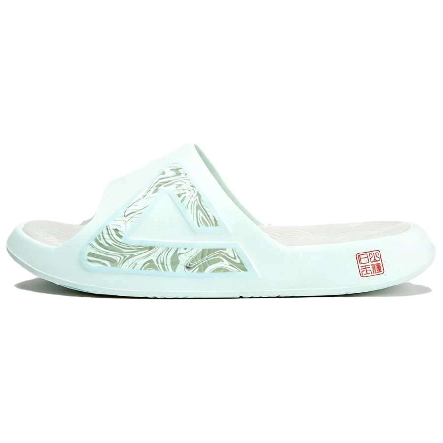 PEAK Taichi National Innovation Slippers Graffiti Quiet Slip Resistant Odor Resistant Slippers Unisex Gouache Green