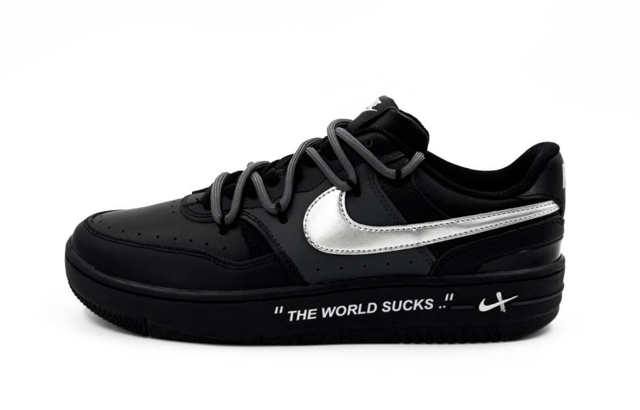 Nike Nike Gamma Force Dangerous Relationship INS Style Abrasion Resistant Low top Skateboard Shoes Unisex Black Silver
