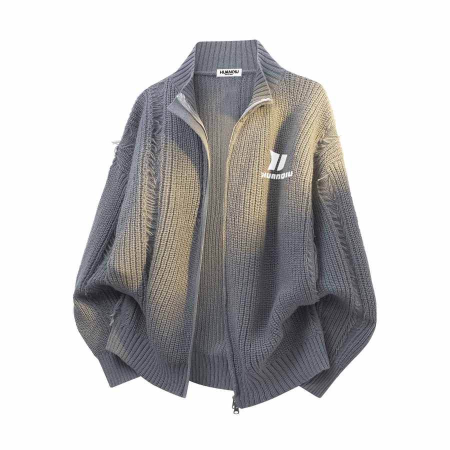 HUANQIU Knitwear Unisex Stand Collar Moderate