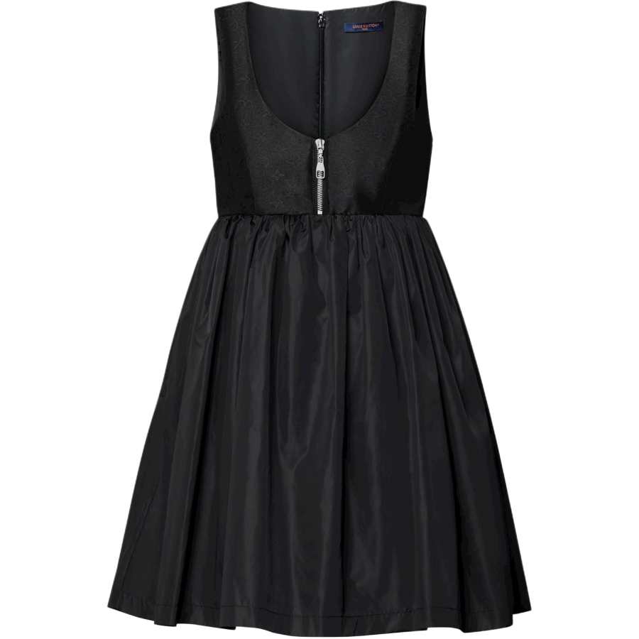 LOUIS VUITTON Monogram Sleeveless Dresses Women's Black Crew Neck Moderate Short Skirt Other