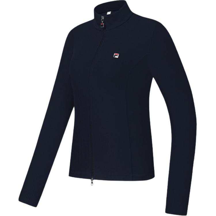 FILA Jackets Women's Navy Smoke Blue DB Stand Collar Moderate Straight Fit