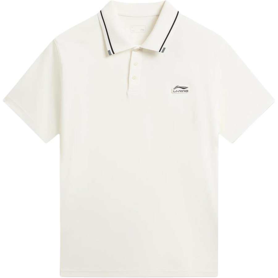 Li-Ning Li Ning Sports Life Collection Polo Shirts Men's Ivory Polo Collar Moderate Straight Fit